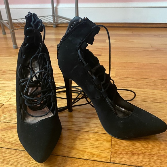 Pointy Toe Lace Up Heel - Picture 1 of 3